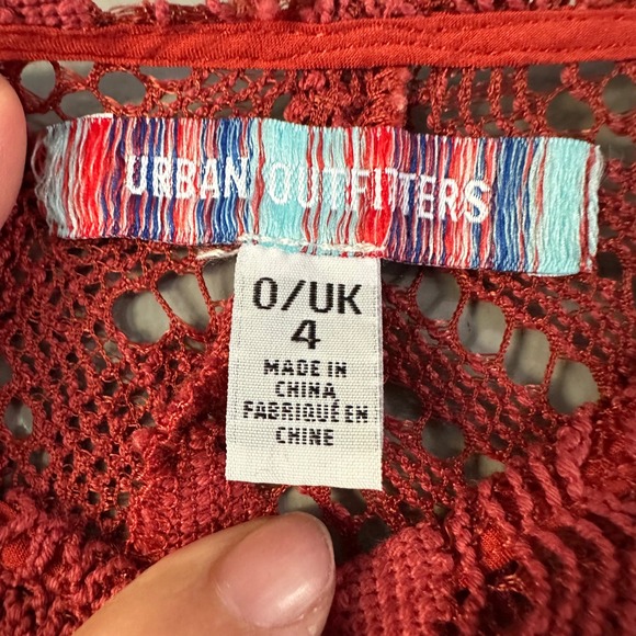 Urban Outfitters Tasha Sheer Eyelet Lace Flare Pants | Rust Orange SZ 0 - Picture 4 of 8